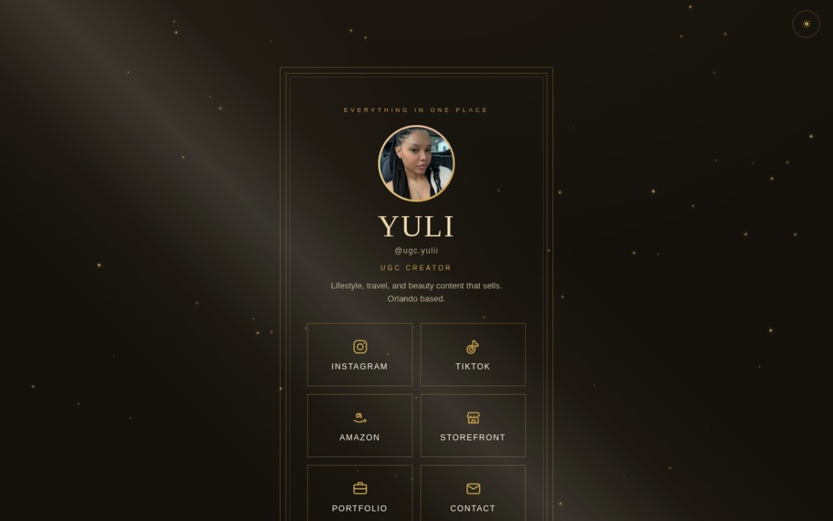 Preview of the UGC Yulii creator website