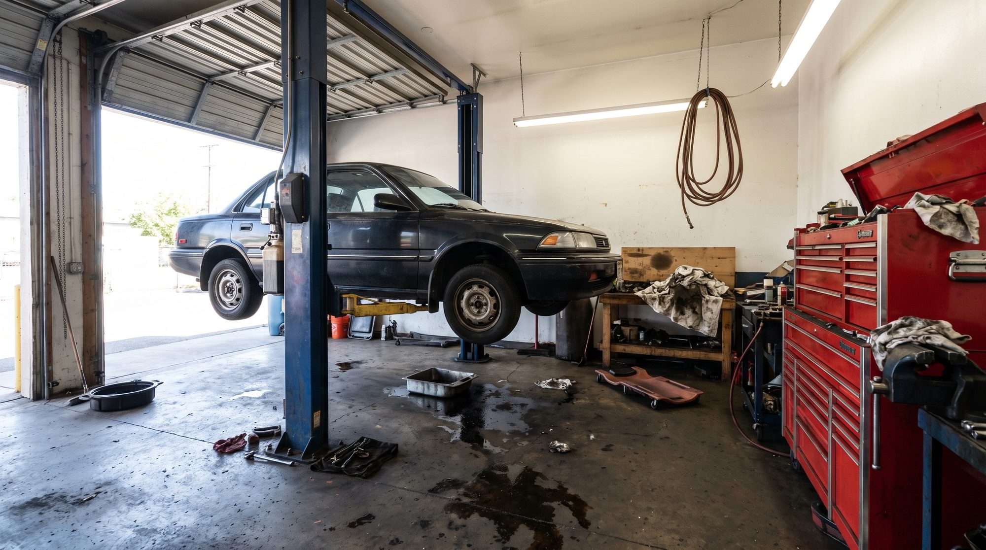 Auto repair service bay